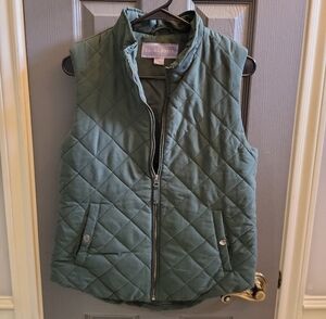 Laura Scott Green Quilted Vest